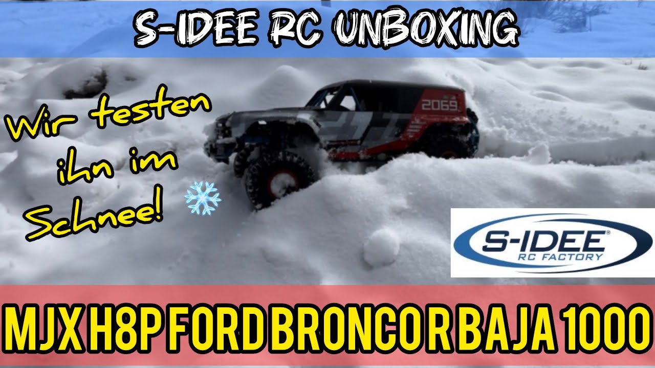 s-idee® MJX H8P 1:8 RC Crawler Brushless Ford Bronco Baja 1000 - Wir testen ihn im Schnee ❄️ 