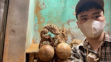 Điêu Khắc Con Rồng Gỗ Nu Ngọc Am Cực Đẹp/ TON DRAGONS ART