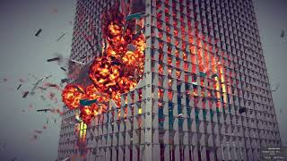 Besiege WTC2 Plane Impact Simulation #1