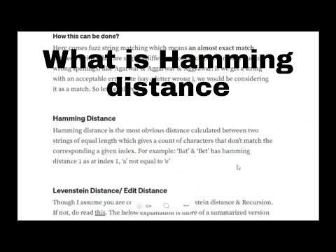 What is Hamming distance ?