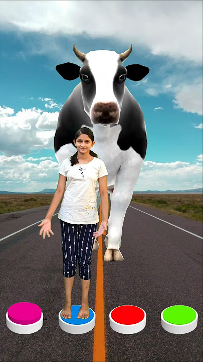 I jump on button to Cat, dog, cow & elephant - Funny vfx new magic