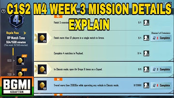 SEASON C1S2 M4 WEEK 3 MISSION DETAILS EXPLAIN | BGMI  MISSION | PUBG MOBILE RP MISSION