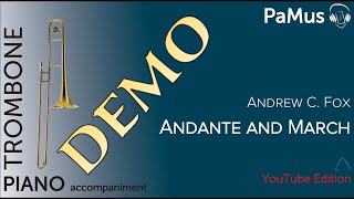 Andrew C. Fox Andante And March For Trombone And Piano