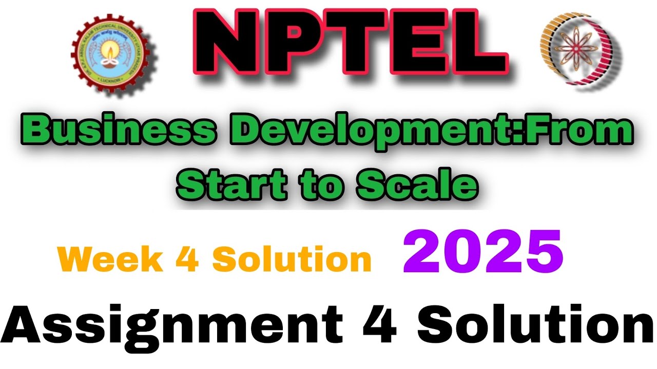 Business Development Assignment 4 Solution #week4 #nptel - YouTube