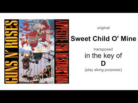 Guns N' Roses - Sweet Child O' Mine - Standard Tuning Backing Track - Key Of D