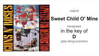 Guns N' Roses - Sweet Child O' Mine - standard tuning backing track - Key of D