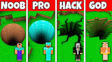 Minecraft Battle NOOB vs PRO vs HACKER vs GOD ROUND TUNNEL BASE HOUSE BUILD CHALLENGE in Minecraft