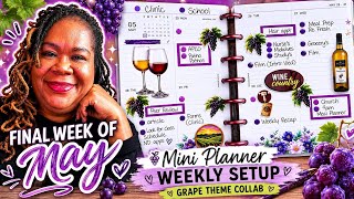 Mini Planner Weekly Setup 🍇 | Grape Theme Collab + Functional Planning