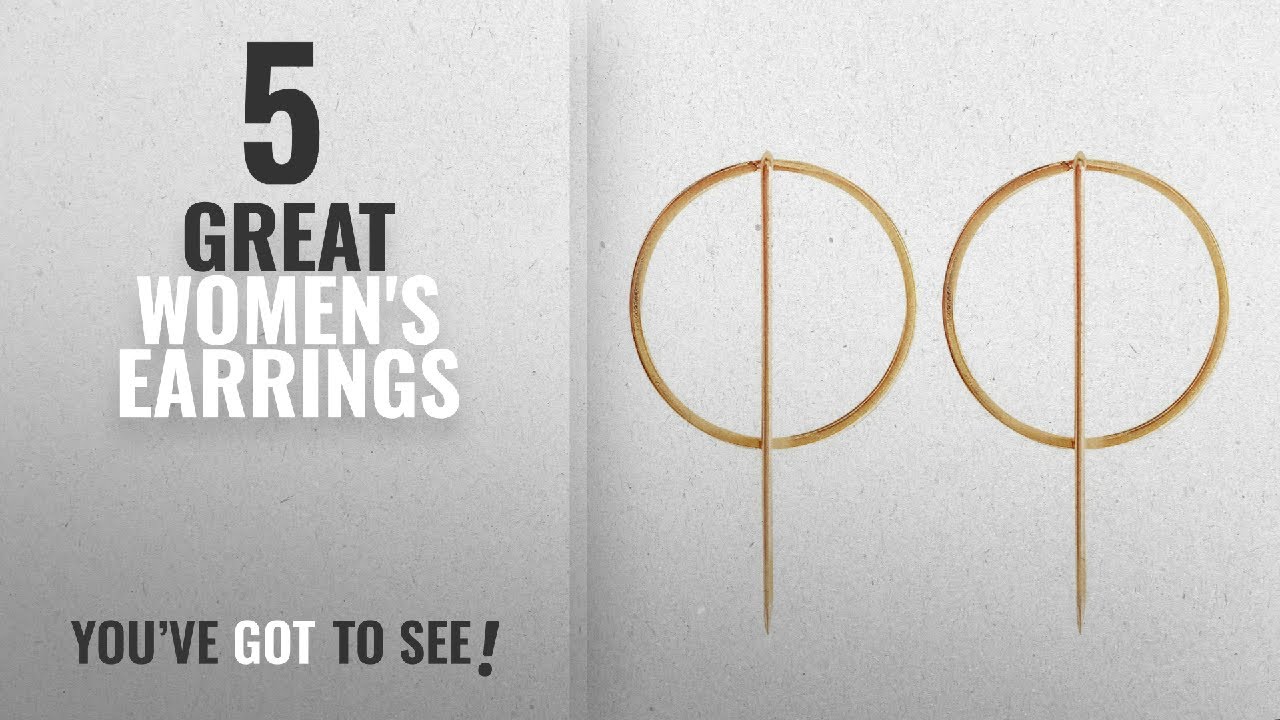 10 Best Geometric Earrings [2018]: Geometric Modeling Simple Golden Earrings Girl Woman