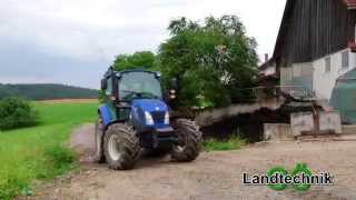 New Holland T4.75 mit Kirchner Miststreuer (4K)