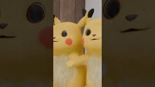 Three cute Pikachu Pokemon are dancing to the rhythm of the music