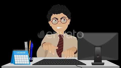 Stressed Man Working On The Computer | Motion Graphics - Videohive template