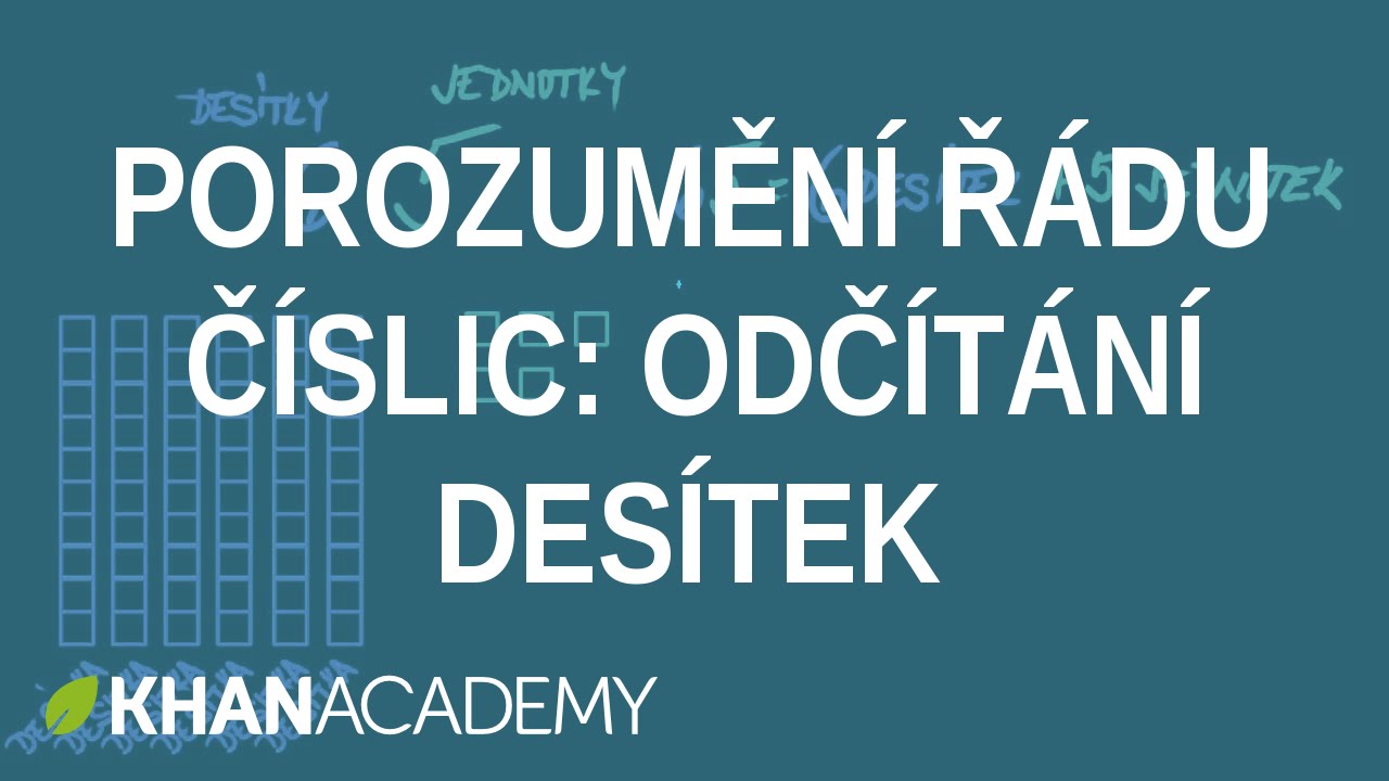 Porozumění řádu číslic: Odčítání desítek | Matematika pro nejmenší | Khan Academy