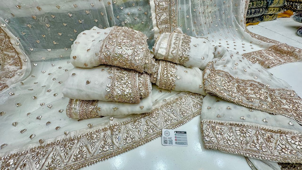 Pakistani gotta work suits/hand work gotta Patti drees /lcd gotta Patti new designs/Gull silk.