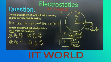 Consider a sphere of radius R with charge density distributed as ρ (r ) = kr for r ≤ R= 0 for r