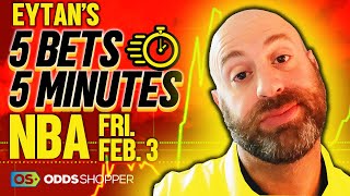 5 Best NBA Bets In 5 Minutes | Friday 2/3/23 NBA Picks & Predictions | Player Props