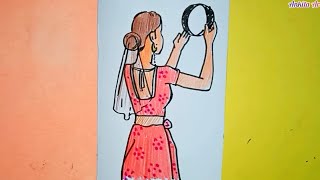 Traditional Karwa Chauth Drawing very easy || How To Draw Karwa Chauth Pencil Drawings screenshot 3