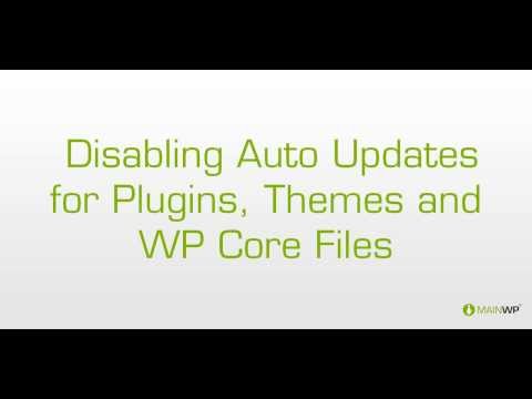 MainWP - Disabling Auto Updates for Plugins Themes and WP Core Files