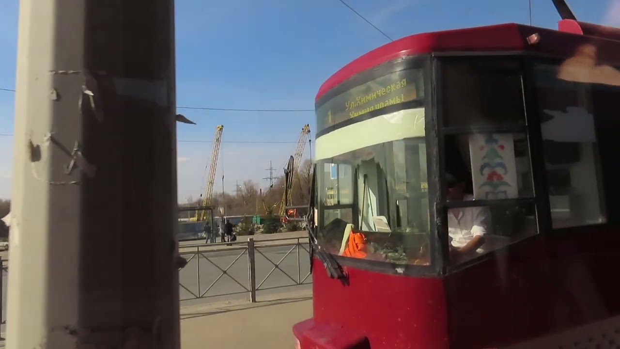 Казань трамвай 5 Поездка на трамвае СПЕКТР 71 407 №1125 по маршруту №5 в Казани 24.04.2022