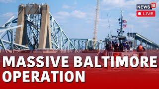 Baltimore Bridge Collapse 2024 Live |  Recovery Effort Continues From Coast Guard Boats | N18L