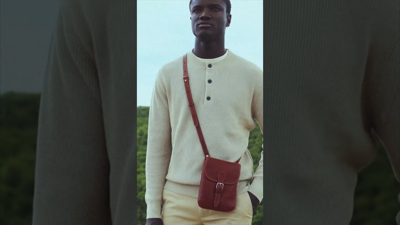 Linea 1990 | Men's crossbody bag in vintage leather color coffee