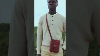 Linea 1990 | Men's crossbody bag in vintage leather color coffee