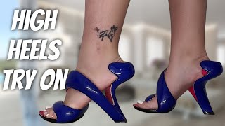 Asmr Unusually Beautiful Blue High Heels L Try On L Princessyork