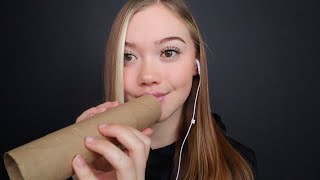 ASMR| CARDBOARD TUBE MOUTH SOUNDS WITH TAPPING