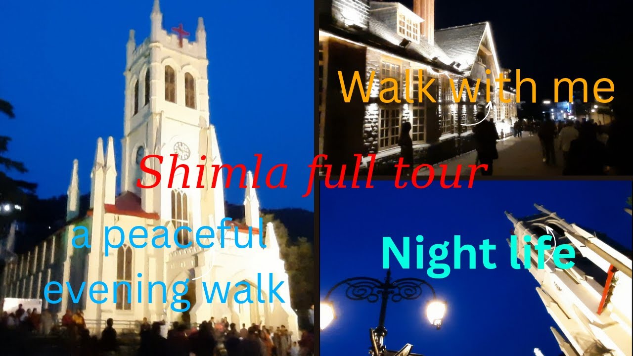 Shimla in night | Evening walk shimla mall road | ridge maidan shimla ...