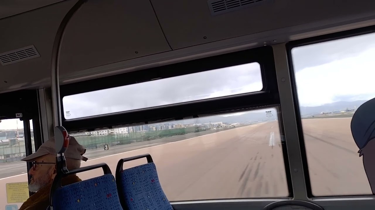 Gibraltar bus crossing runway