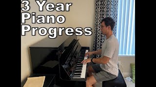 Piano Progress  3 Year Adult Beginner