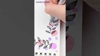 Creative pink and purple floral frames for your notes 💖💜