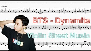 BTS 「Dynamite」Violin Sheet Music
