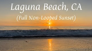 Full Non-Looped Sunset on the Beach with Relaxing Ocean Waves ASMR｜Laguna Beach, CA