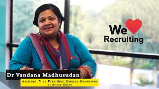Dr Vandana Madhusudan | Assistant Vice President Human Resources at Acme Solar | iimjobs.com