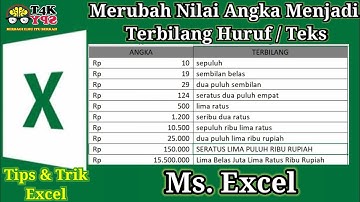 Cara merubah Nilai Angka Menjadi Huruf/Teks Terbilang || Tips & Trik Excel