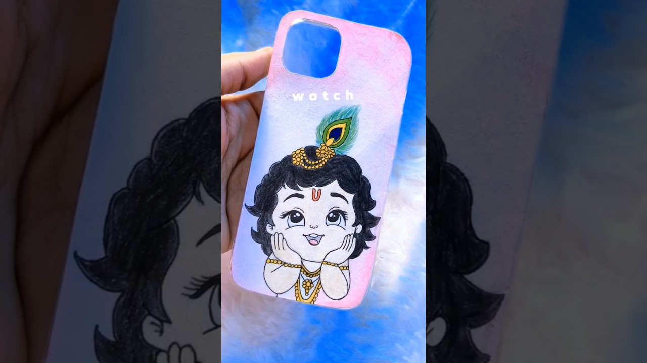 Making a Masterpiece: Little Krishna Phone Cover 🎨🖌️ 