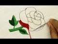 hand embroidery rose - amazing hand embroidery designs of a beautiful rose flower