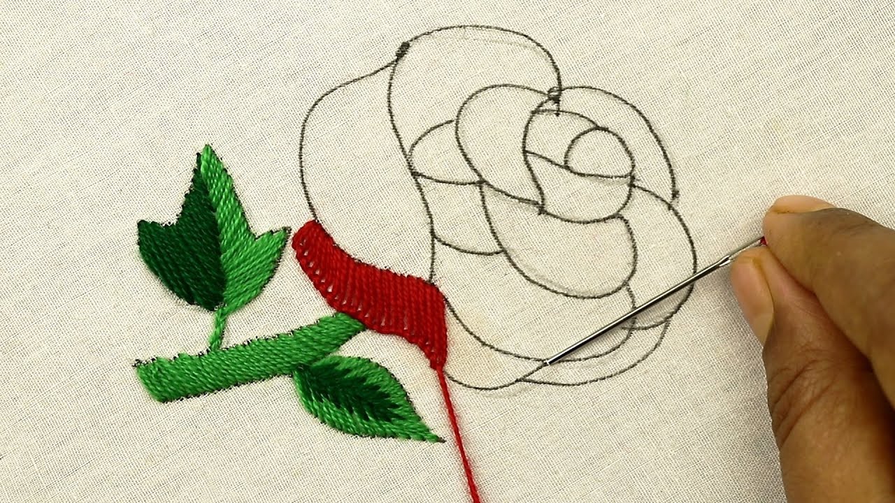 rose embroidery pattern free