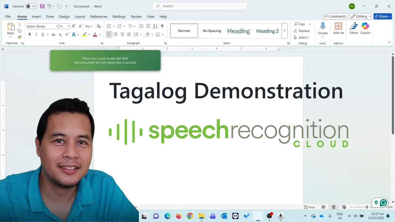 Tagalog speech recognition demo (Filipino)
