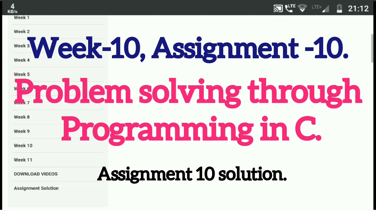 problem solving through programming in c week 10 programming assignment