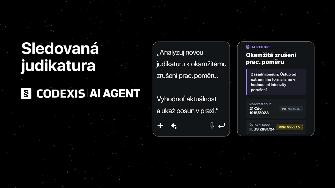 CODEXIS | AI 2.0 | Sledovaná judikatura - YouTube