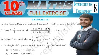 Class 10 Maths Chapter 8 | Introduction to Trigonometry | Exercise 8.1 Solutions | New NCERT |