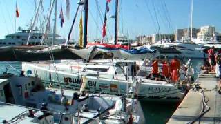 YACHTS AND SONG AT START OF GLOBAL OCEAN RACE, PALMA MALLORCA - 25.09.2011