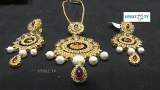 Pearl Pendant Gold Necklace Design Set 