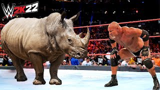 Goldberg vs. Rhino (WWE 2K22)