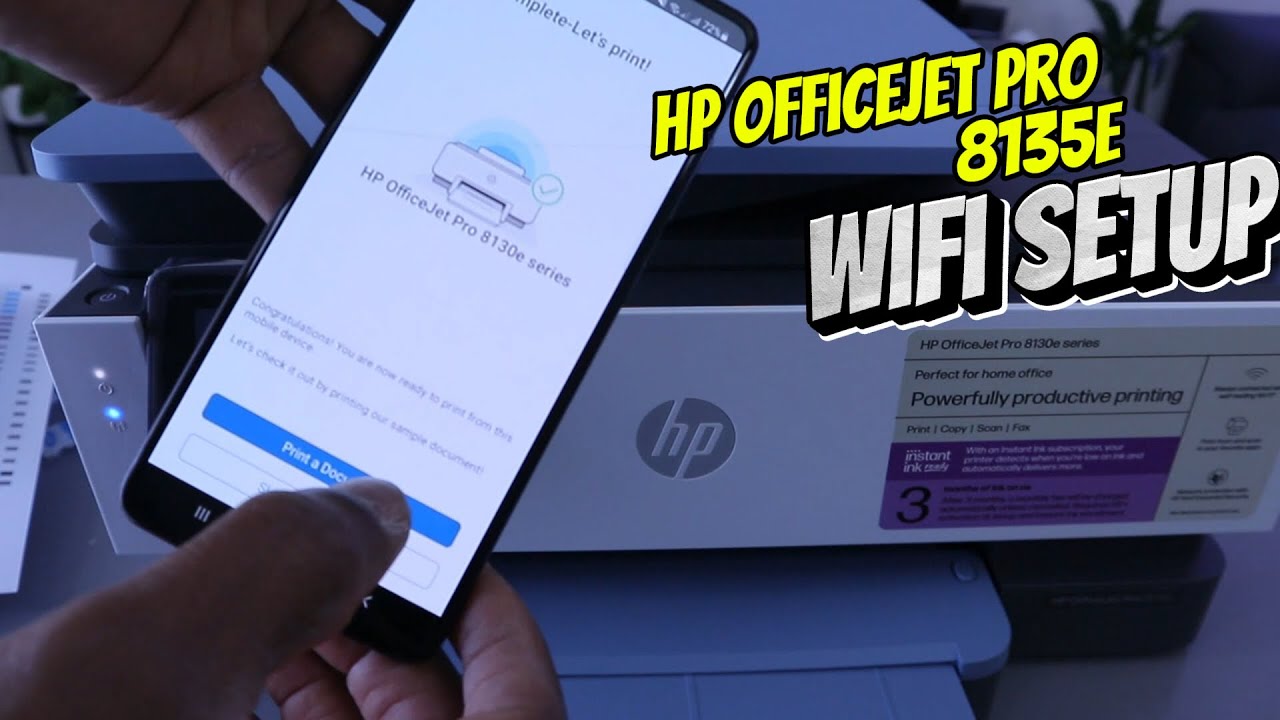See Me Connect HP Officejet Pro 8135E Printer To WIFI Network - YouTube