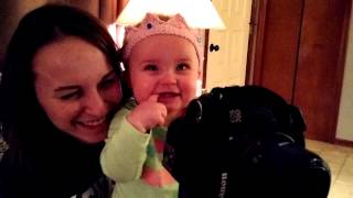 Adorable baby loves daddy's photography