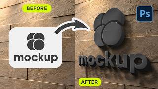 How to Use 3D Stone Wall Logo Mockup in Photoshop (in 18 Seconds!) | CreativeAlys
