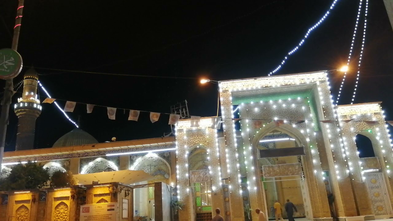 اذان العشاء جامع ابو حنيفه صوت السيد